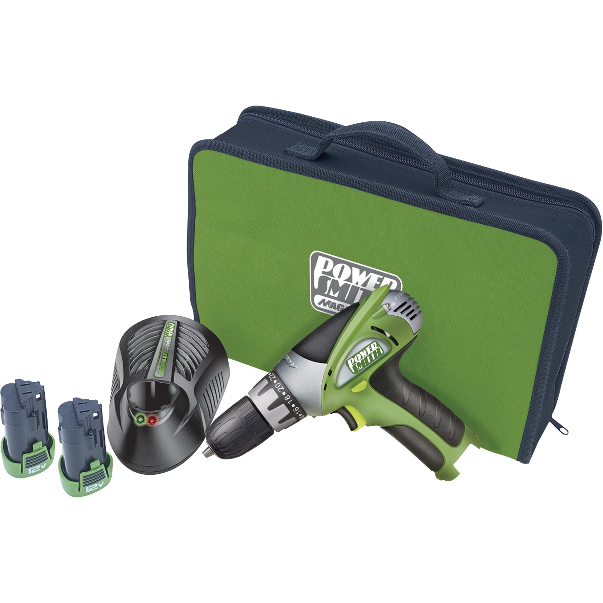 Powersmith Cordless Compact Drill/Driver Kit — 12 Volt, Model MLDD12K2